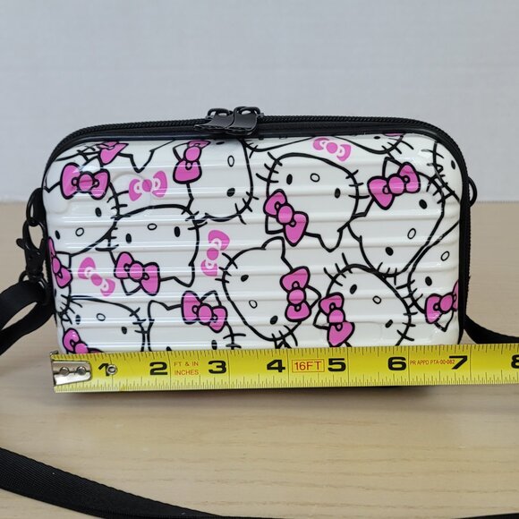 Hello Kitty Sanrio Hard Case Pink White Handbag Crossbody Bag Adjustable Strap - Picture 9 of 11